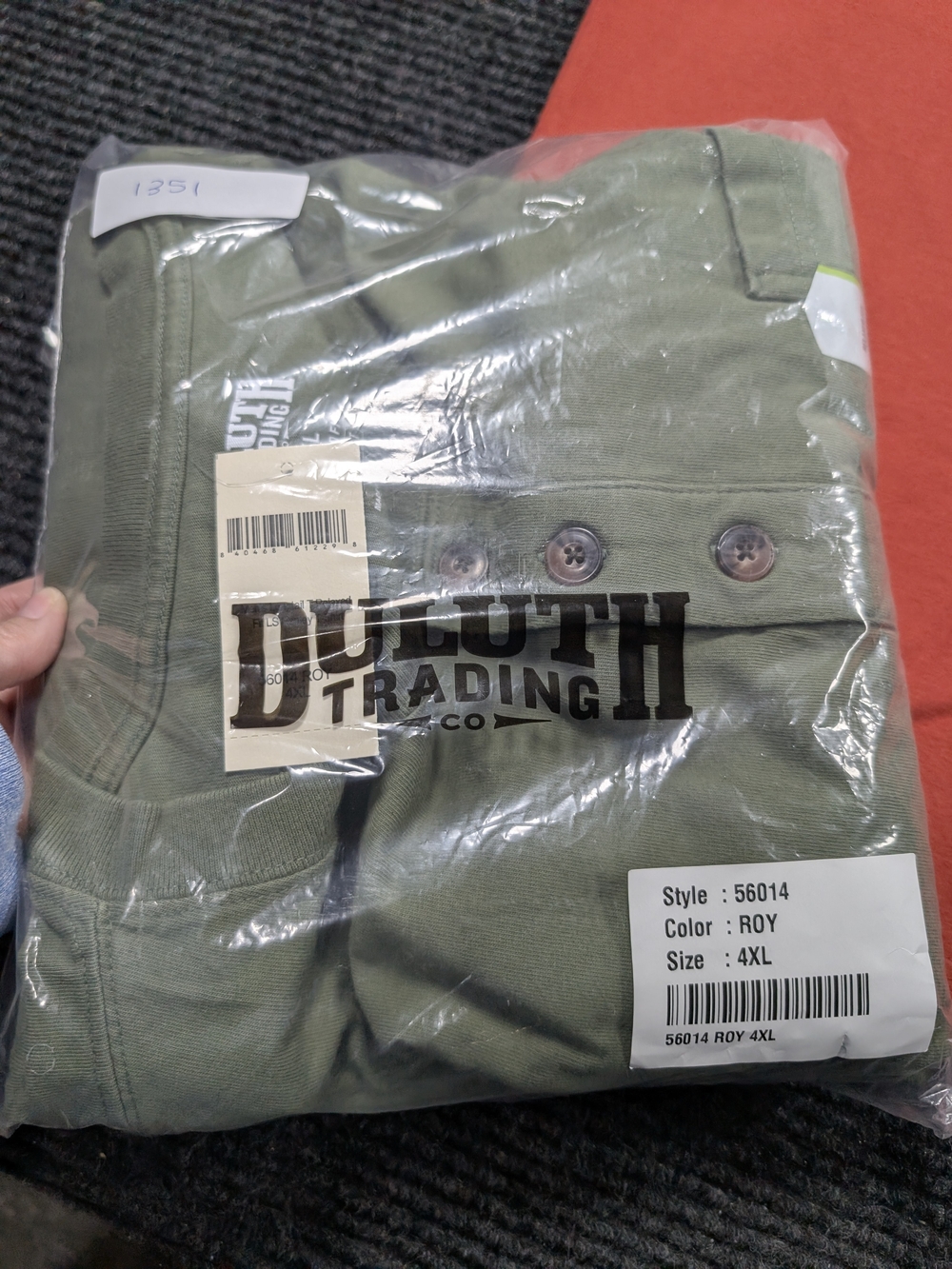 NWT Duluth Trading Co Longtail T Henley Shirt 4XL Green
​
